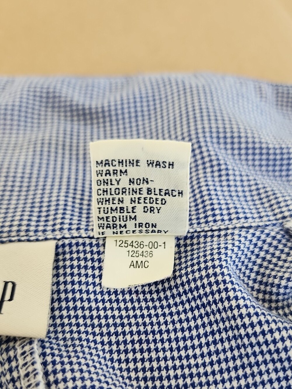 GAP Vintage 90s Y2K Women’s Blue Short-Sleeve Button-Down Shirt Collar Checkered - Picture 5 of 9